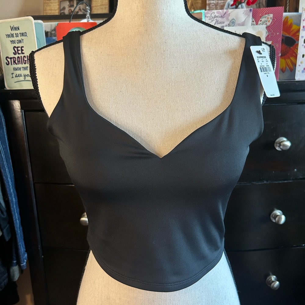 Express Black V-Neck Tank Top